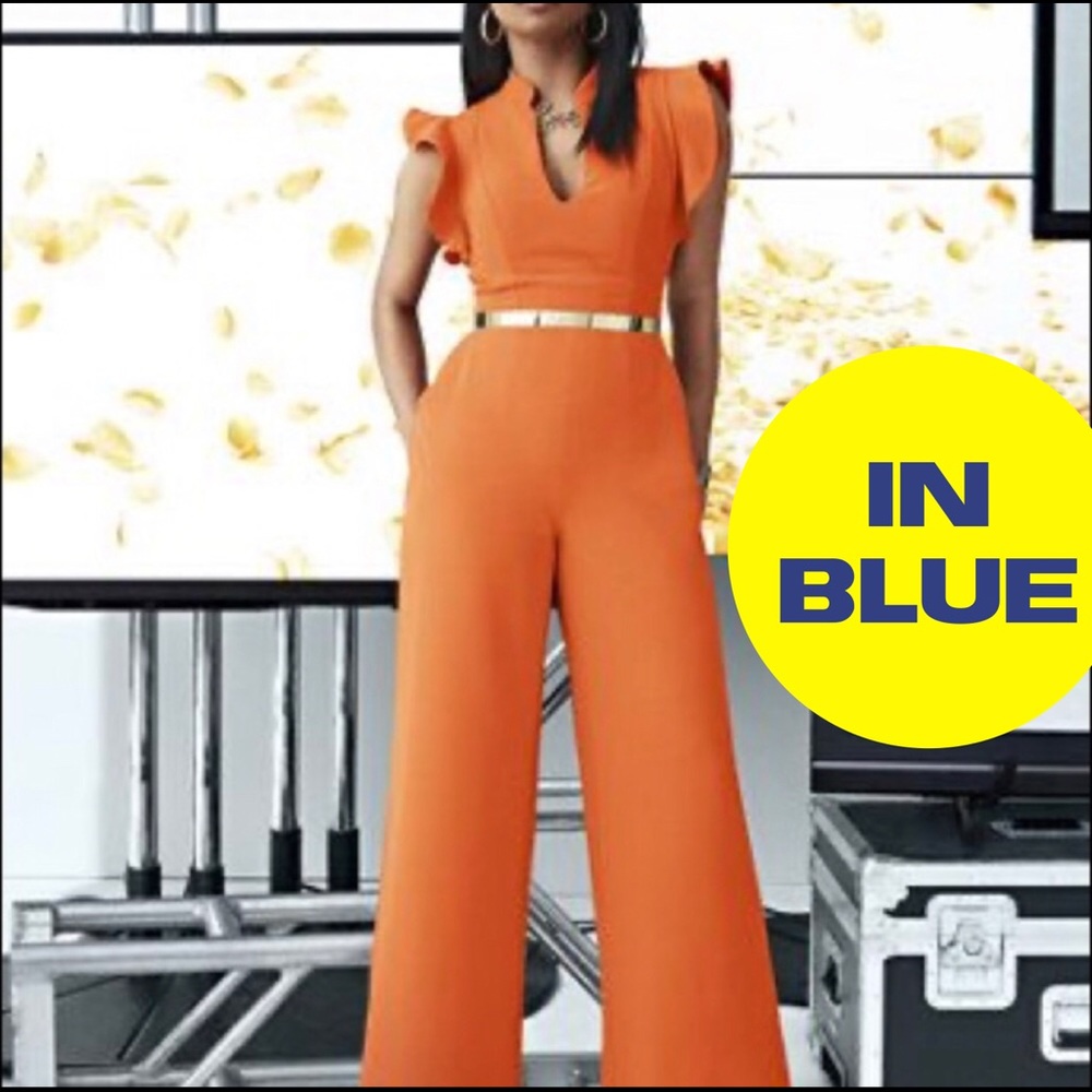 Blue Wide Leg Gabrielle Union Jumpsuit